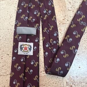 Robert Talbott Monterey Men’s Silk Tie Money Ball & Chain Burgundy Gold Jacquard